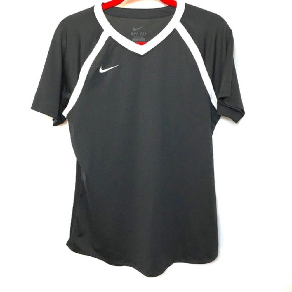 Nike Dri Fit Short Sleeve Black Tee w/ swoosh Sz Large